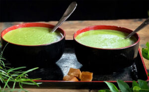 Bowl of Kola Kenda, traditional Sri Lankan herbal porridge