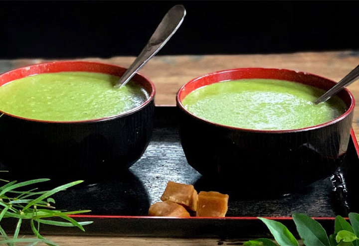 Bowl of Kola Kenda, traditional Sri Lankan herbal porridge
