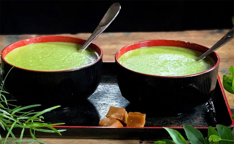 Bowl of Kola Kenda, traditional Sri Lankan herbal porridge