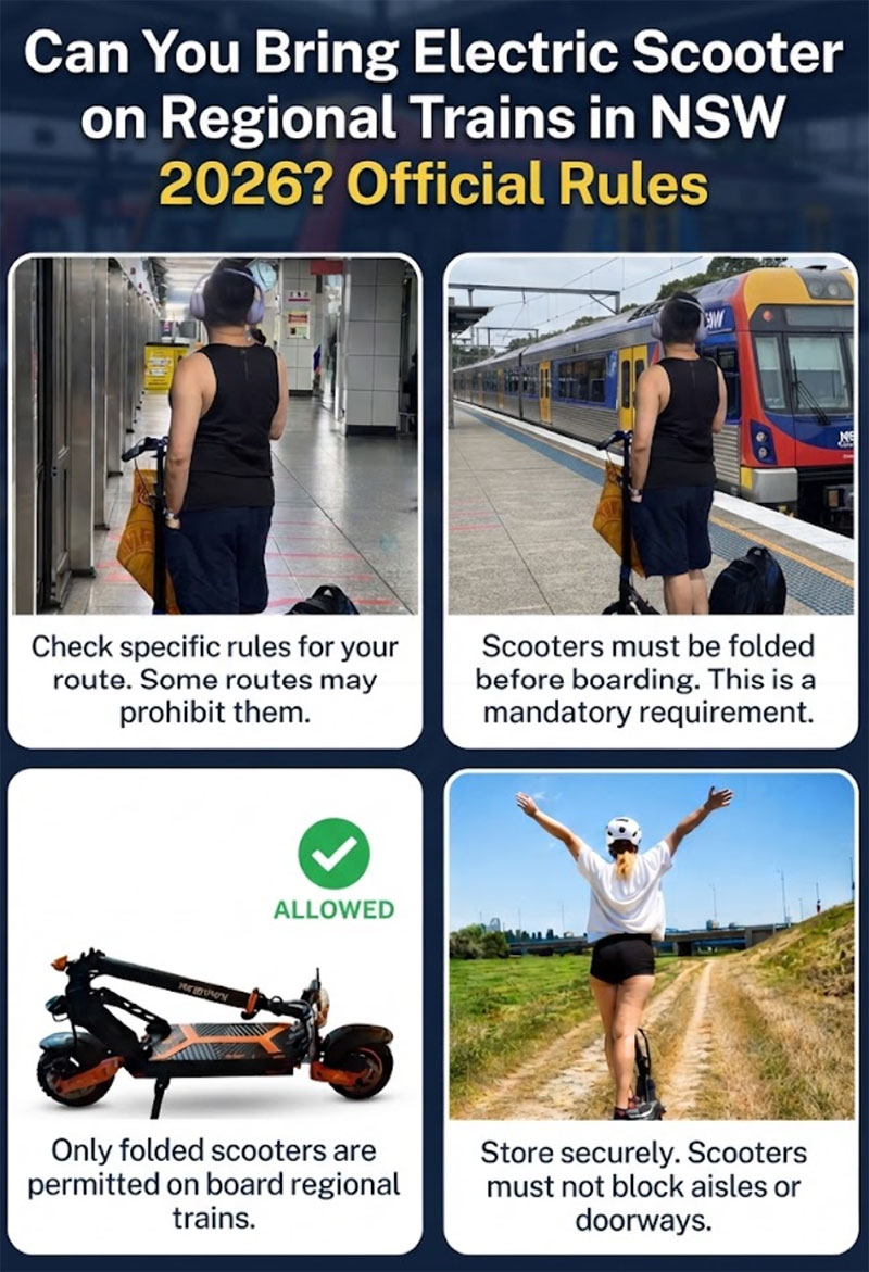 Can You Bring Electric Scooter on Regional Trains in NSW 2026? Official Rules